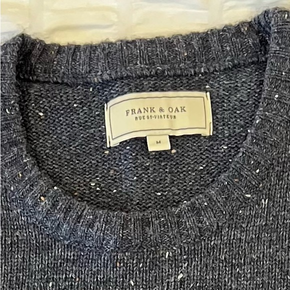 Men’s Frank & Oak Sweater with Elbow Patches | Navy Blue | Medium - Picture 6 of 6